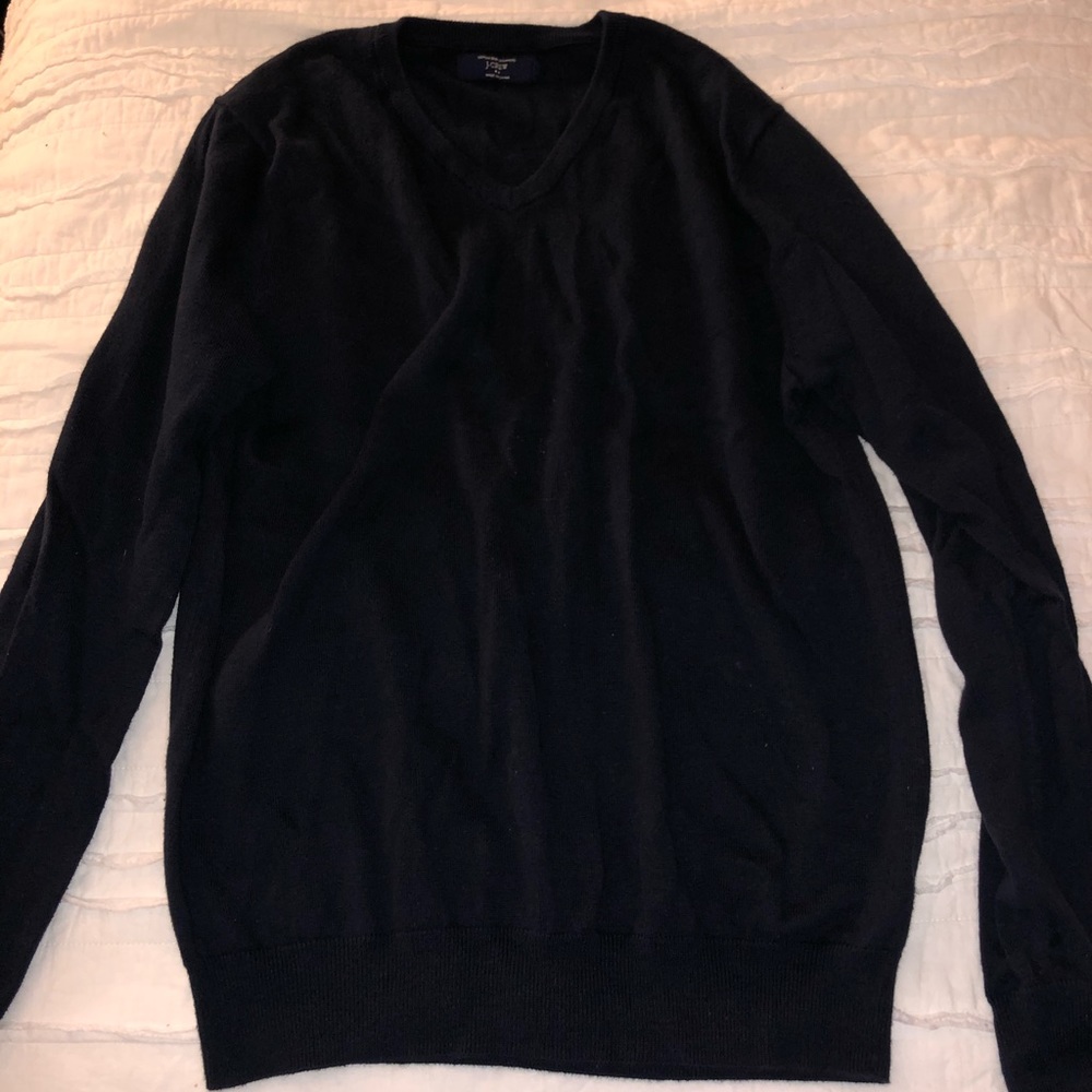 Men’s navy JCREW vneck sweater cotton w/ cashmere